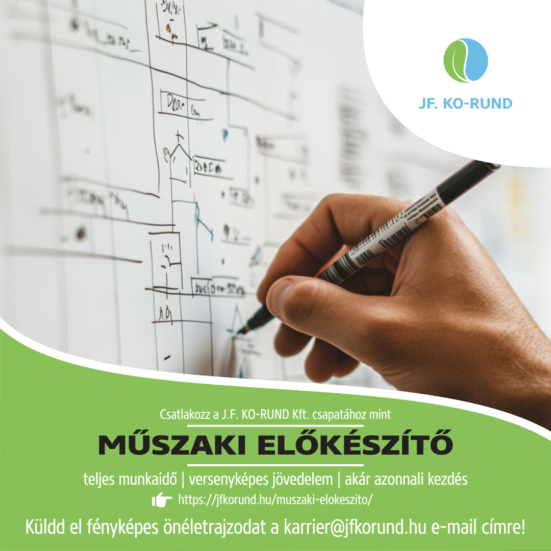 Csatlakozz a J.F. KO-RUND Kft. csapatához mint MŰSZAKI ELŐKÉSZÍTŐ