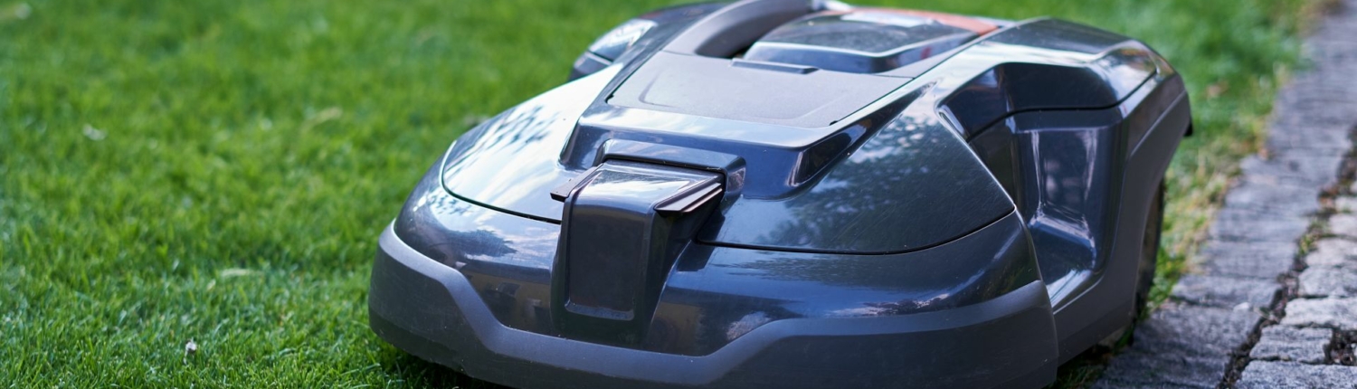 Robot,Drives,Along,A,Path,And,Cuts,The,Lawn,Briefly
